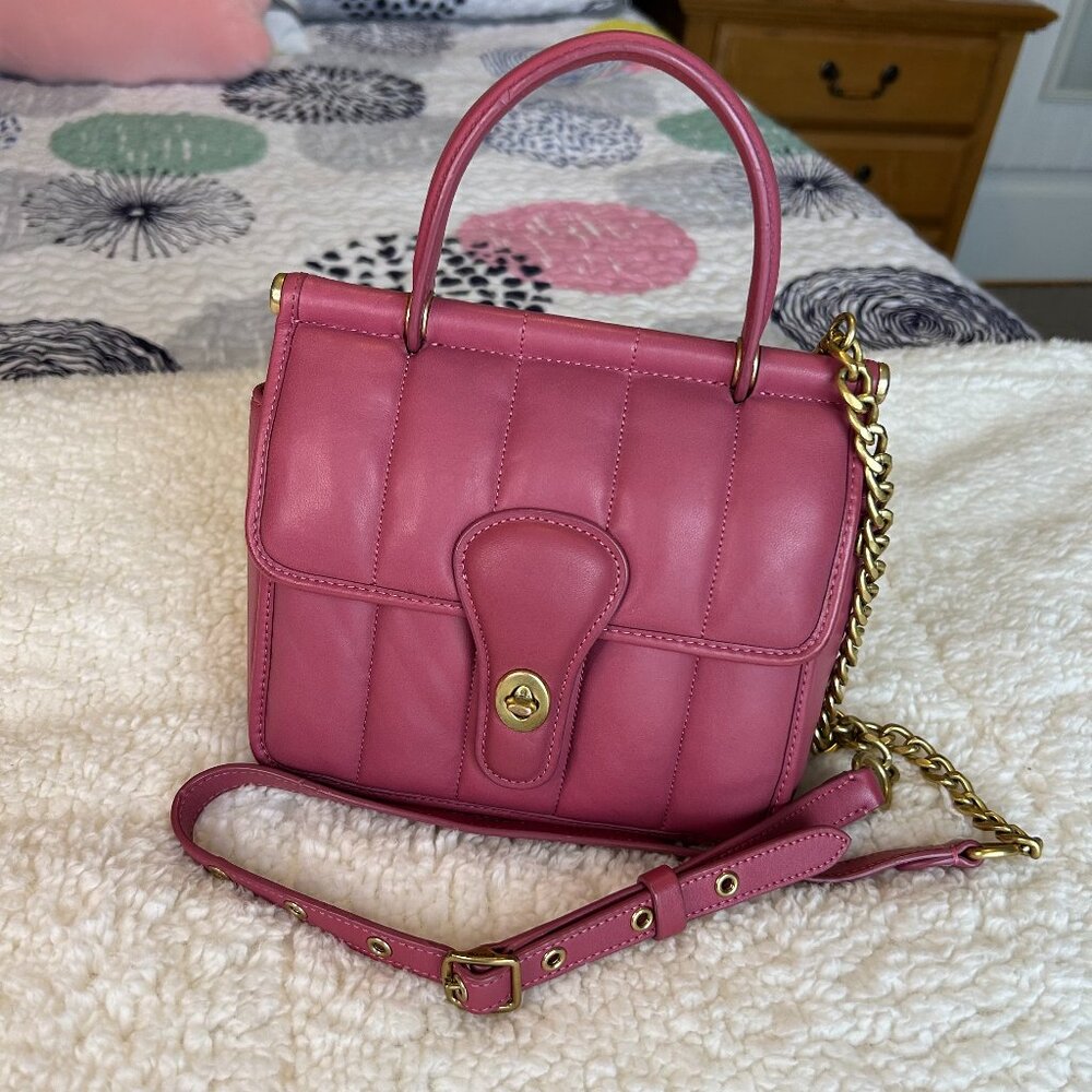 COACH Willis Bag Top Handle 18 Quilt Crossbody Originals C3844 Rouge NO HANGTAG
